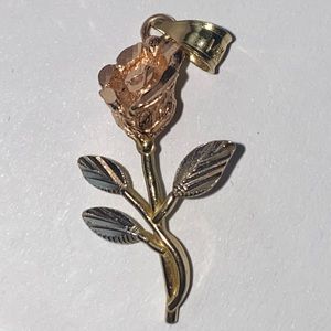 Rose Pendent, 14K. Rose Gold, Gold, Silver Pendent.